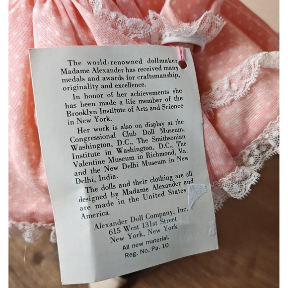 Vintage Madame Alexander Doll Rebecca 13" Tagged Dress Bonnet Box Sleep Eyes USA - Picture 11 of 16